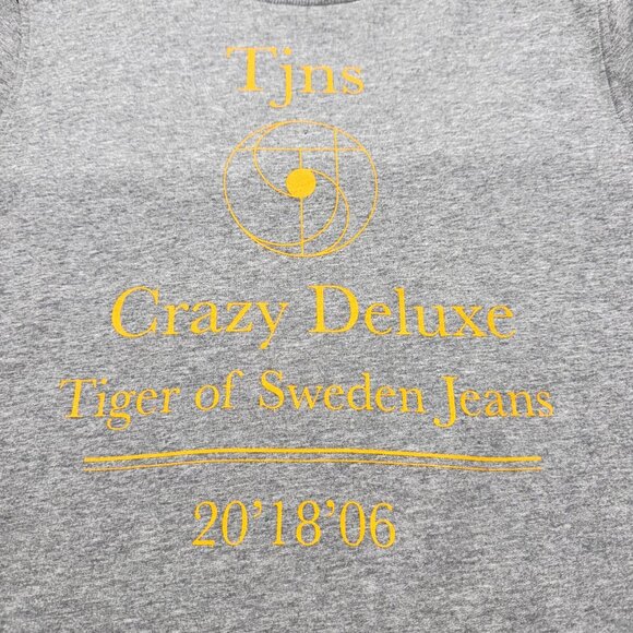 Tiger of Sweden Tjns Crazy Deluxe Grey Yellow Long Sleeve T Shirt Mens Medium - Picture 4 of 8
